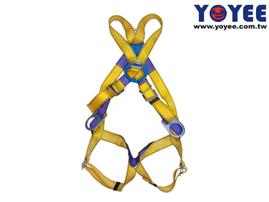Fall arrest safety harness with 4 D-rings