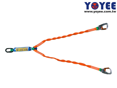 Energy Absorber with Double Elastic Lanyards
